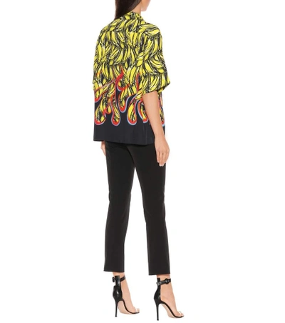 Shop Prada Poplin Printed Shirt In Multicoloured