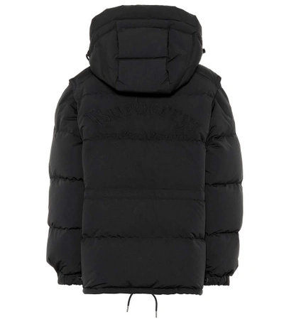 Shop Burberry Convertible Down Jacket In Black