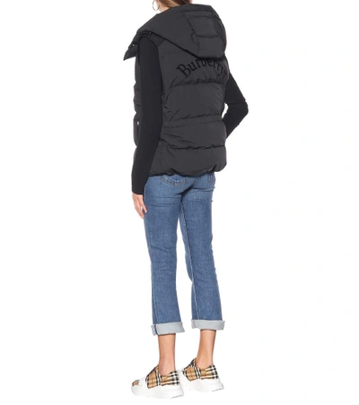 Shop Burberry Convertible Down Jacket In Black