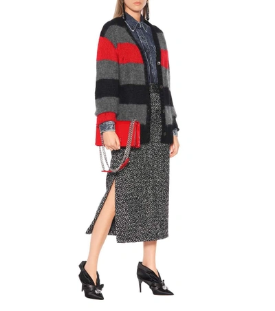 Shop Miu Miu Wool And Alpaca-blend Pencil Skirt In Black