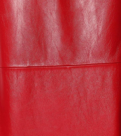 Shop Miu Miu Leather Minidress In Red