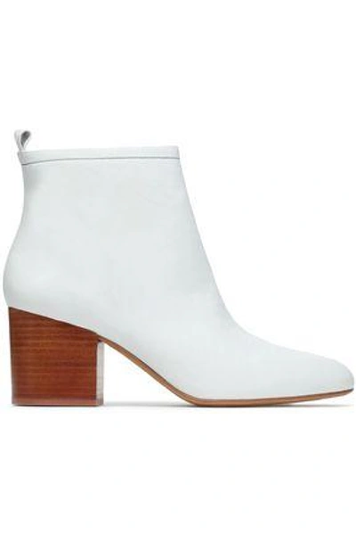Shop Diane Von Furstenberg Woman Devon Leather Ankle Boots White