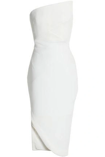 Shop Rachel Gilbert Woman Strapless Asymmetric Neoprene Dress Ivory