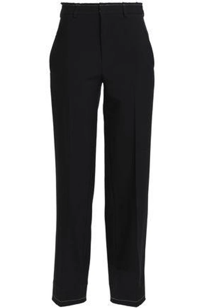 Shop Tome Woman Wool-twill Straight-leg Pants Black