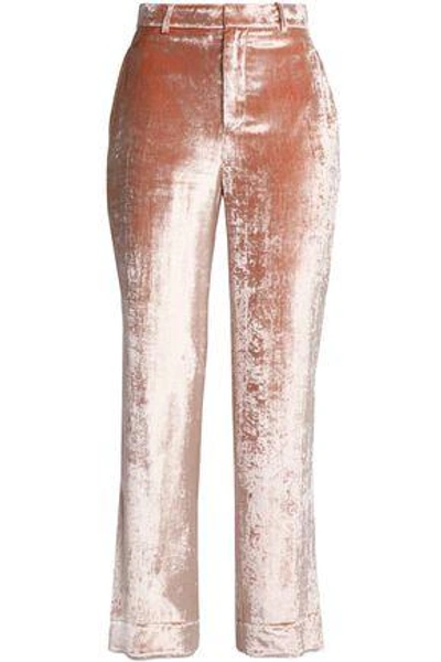 Shop Tome Woman Velvet Straight-leg Pants Antique Rose