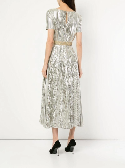 Shop Ingie Paris Short-sleeve Flared Dress - Metallic