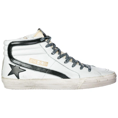 Shop Golden Goose Men's Shoes High Top Leather Trainers Sneakers Slide In White