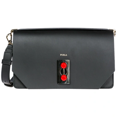 Shop Furla Women's Leather Handbag Shopping Bag Purse In Black