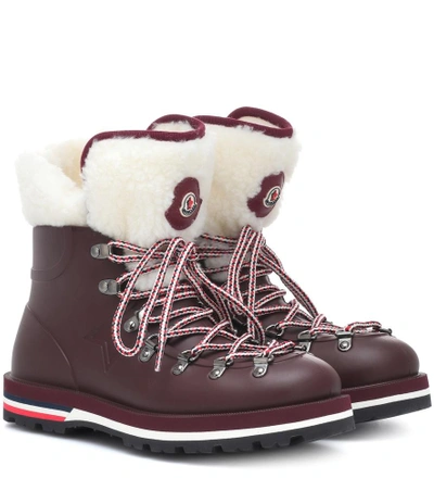 Shop Moncler Inaya Rubber Boots In Red