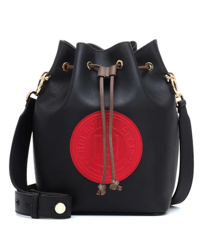 Shop Fendi Mon Trésor Small Leather Bucket Bag In Black