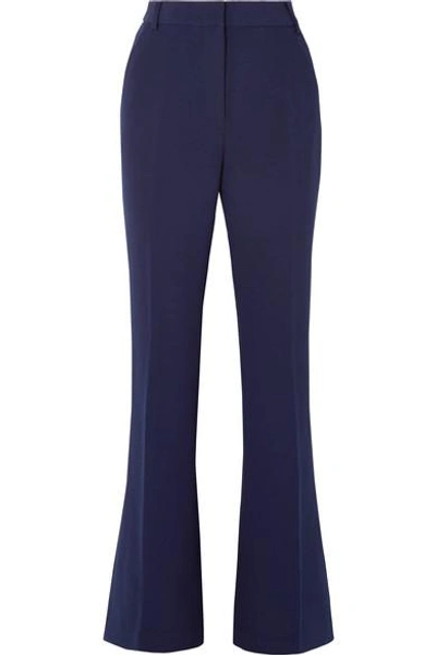 Shop Rebecca Vallance Mimosa Stretch-crepe Bootcut Pants In Navy
