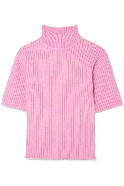 Shop Staud Claudia Cutout Ribbed-knit Sweater