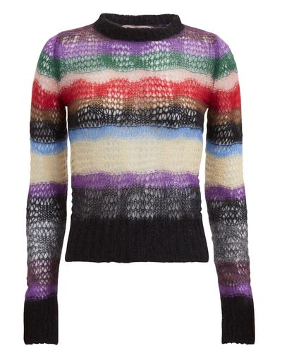 Shop N°21 Multi-striped Open Weave Sweater