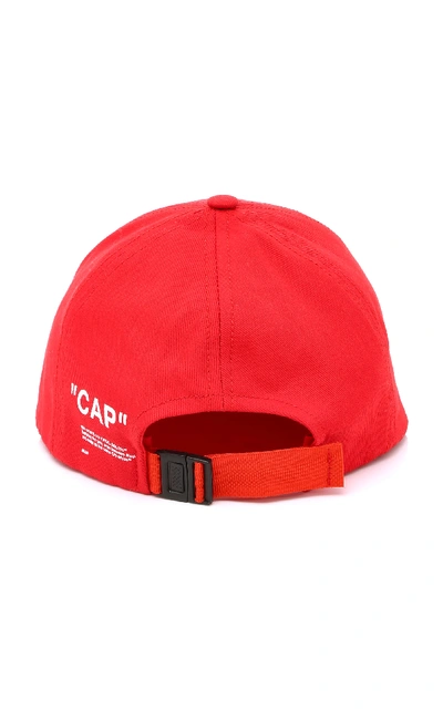Shop Off-white Printed Cotton-twill Baseball Cap In Red