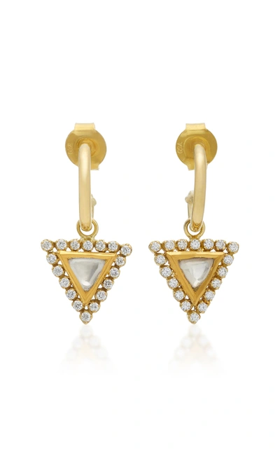 Shop Amrapali Kundan 18k Gold Triangle Hoop Earrings