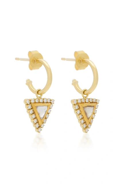 Shop Amrapali Kundan 18k Gold Triangle Hoop Earrings