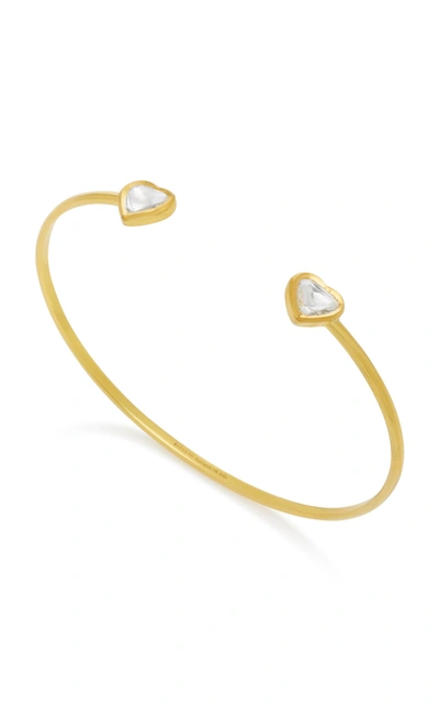 Shop Amrapali Kundan 18k Gold And Diamond Heart Cuff