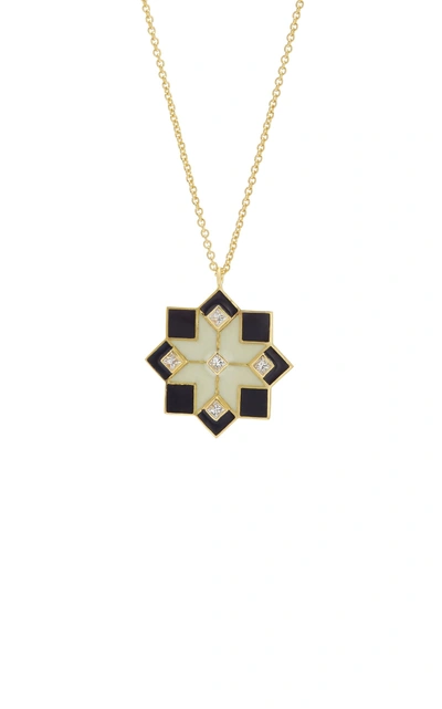 Shop Amrapali 18k Gold And Diamond Necklace In Black