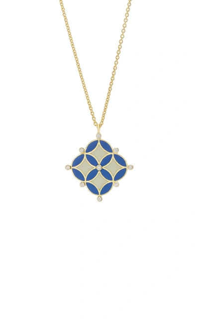 Shop Amrapali Mosaic 18k Gold And Diamond Necklace In Blue