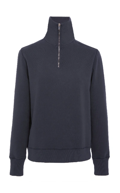 Shop Officine Generale Half-zip Sweatshirt In Black