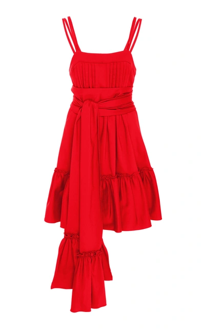 Shop Alexis Oska Tiered Mini Dress In Red