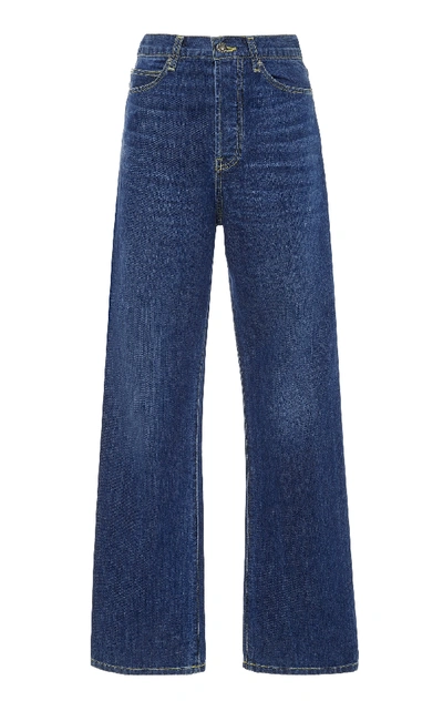 Shop Eve Denim Juliette High-rise Straight-leg Jeans In Medium Wash