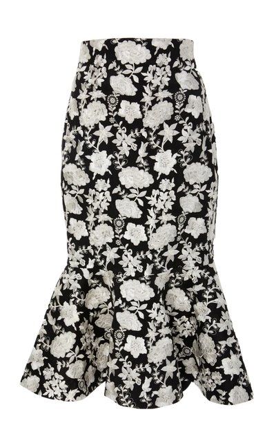 Shop Alexis Reece Flare Pencil Skirt In Black/white