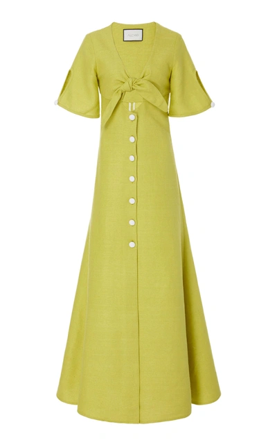 Shop Alexis Jameela Linen Maxi Dress In Yellow