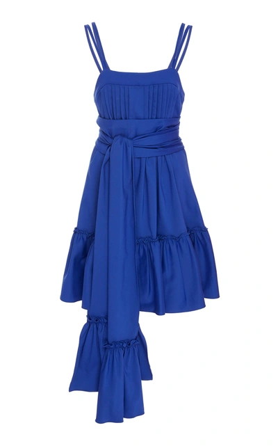 Shop Alexis Oska Tiered Mini Dress In Blue