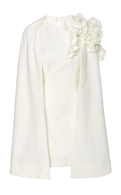 Shop Acler Yorks Cape Mini Dress In Ivory