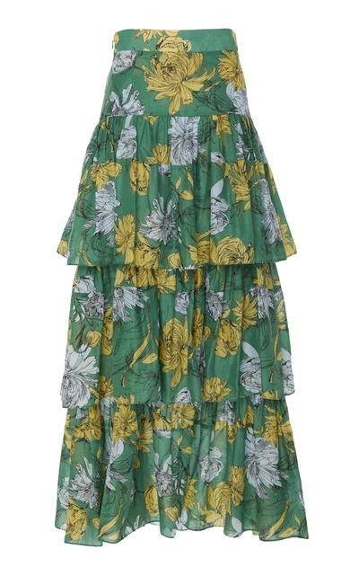 Shop Alexis Delora Sashe Skirt In Green
