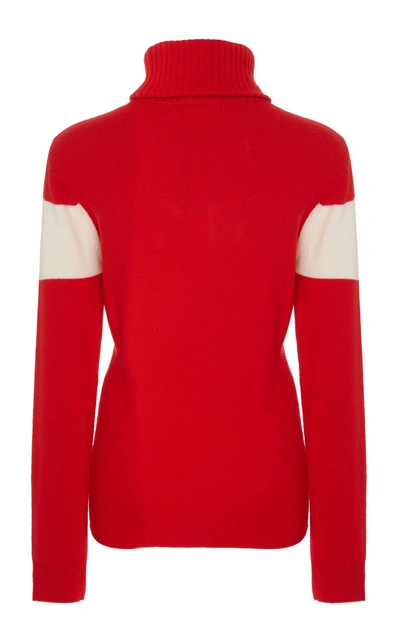 Shop Perfect Moment Ski Intarsia-knit Wool Sweater In Red