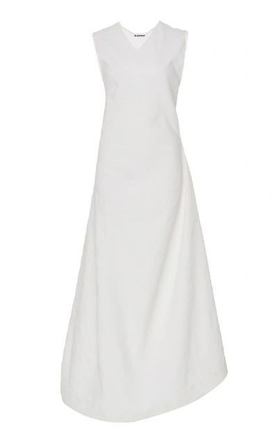 Shop Jil Sander Fuette Linen-blend Maxi Dress In White