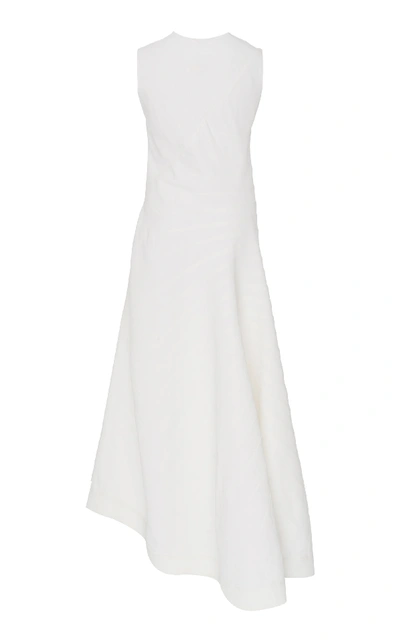 Shop Jil Sander Fuette Linen-blend Maxi Dress In White