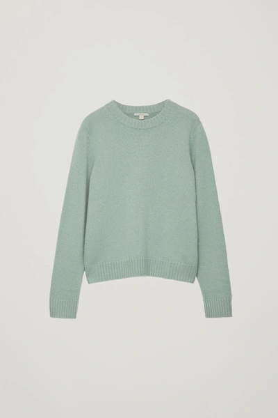 Shop Cos Round-neck Cashmere Jumper In Green