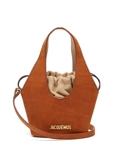 Jacquemus Le Carino Suede Shoulder Bag In Tan ModeSens