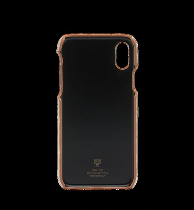 Shop Mcm Iphone X Case In Visetos Original In Gold | Champagne Gold