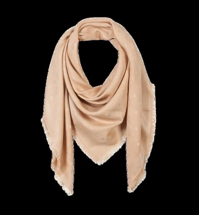 Shop Mcm Classic Jacquard Square Scarf In Silk Wool In Ig