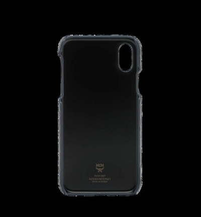 Shop Mcm Iphone X Case In Visetos Original In Phantom Grey