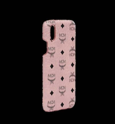 Shop Mcm Iphone X Case In Visetos Original In Soft Pink