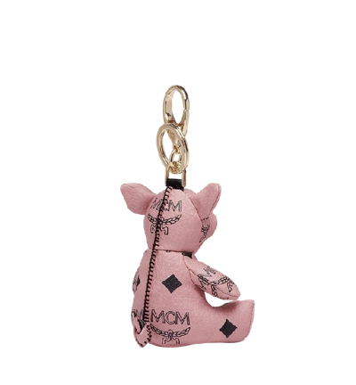 Shop Mcm Zoo Pig Charm In Visetos In Pink | Soft Pink