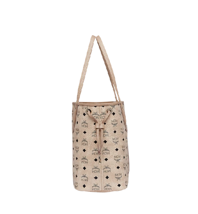 Shop Mcm Reversible Liz Shopper In Visetos In Beige | Beige