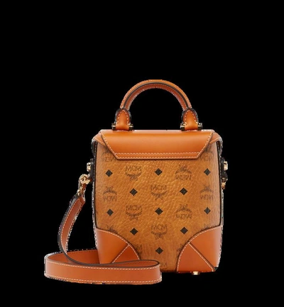 Shop Mcm Soft Berlin Ns Crossbody In Visetos In Cognac | Cognac