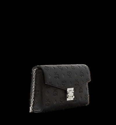 Shop Mcm Millie Flap Crossbody In Monogram Leather In Black