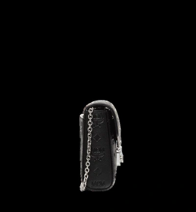Shop Mcm Millie Flap Crossbody In Monogram Leather In Black
