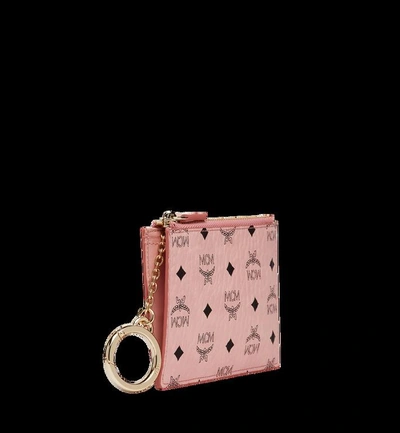 Shop Mcm Key Pouch In Visetos Original In Soft Pink