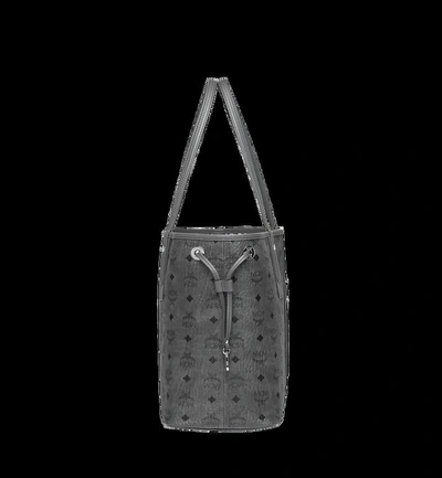 Shop Mcm Reversible Liz Shopper In Visetos In Phantom Grey