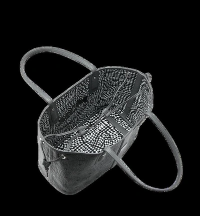 Mcm Liz Reversible Medium Visetos Shopper Tote Bag In Phantom Grey
