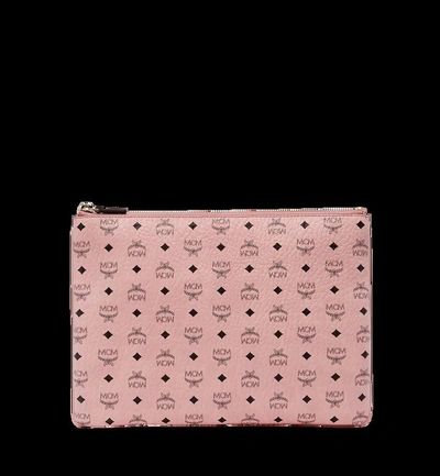 Shop Mcm Crossbody Pouch In Visetos Original In Soft Pink