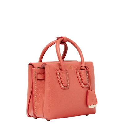 Shop Mcm Milla Tote In Studded Outline Leather In Pw